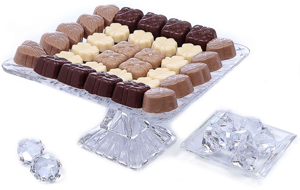 Elegant Truffles on Crystal Cake Stand