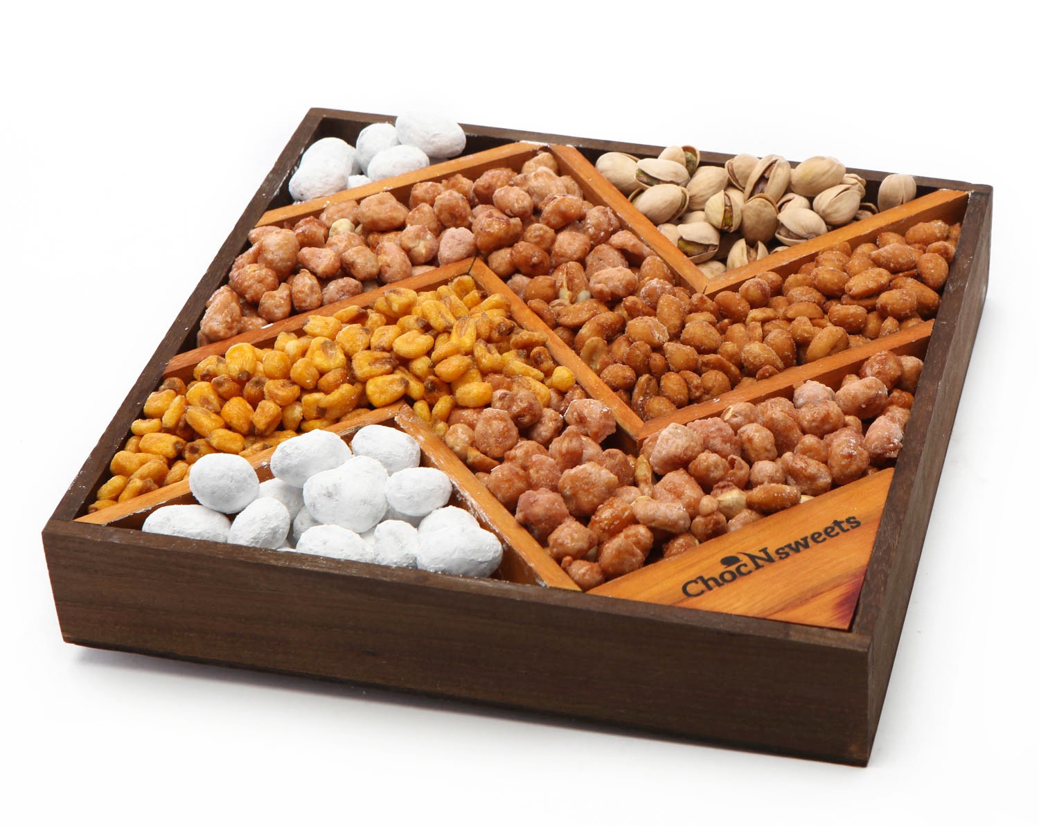  Deluxe Assortment of Nuts in our Signature Wooden Tray