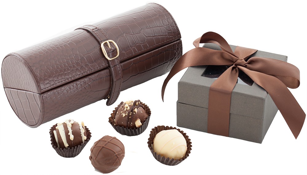 Jewelry Roll and Chocolate Truffles Gift