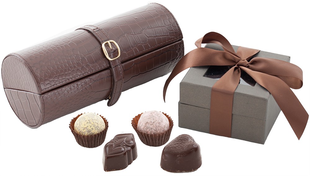 Jewelry Roll and Chocolate Truffles Gift