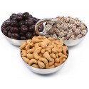 Sweet n' Savory Nuts on a Silver Plated Relish Dish